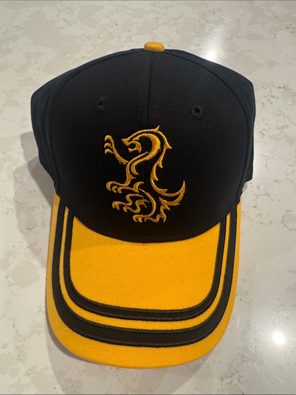 Black & Yellow Embroidered Hufflepuff Crest Baseball Cap
